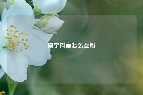 南宁抖音怎么互粉